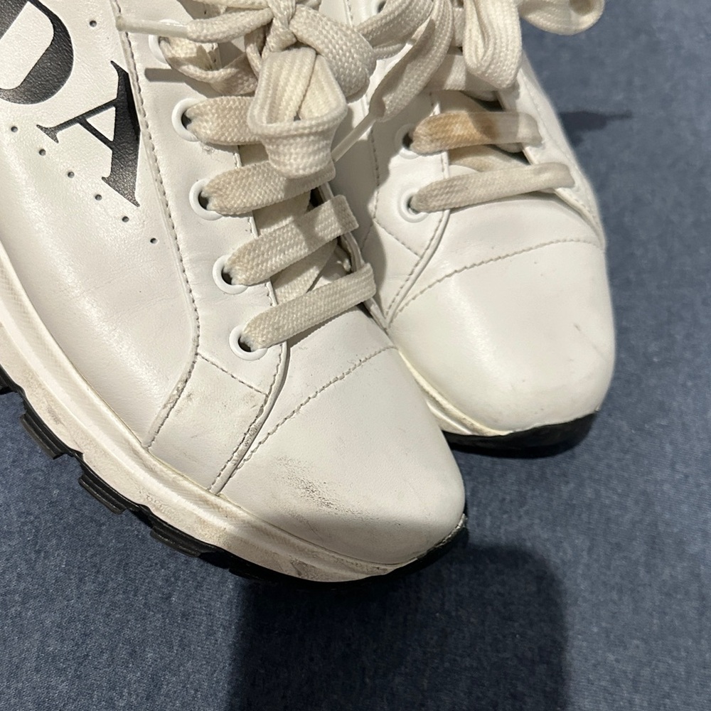 Prada Women's White and Black Sneakers - Picture 4 of 9
